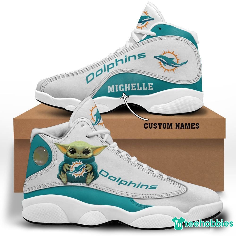 Miami Dolphins Grogu Baby Yoda Custom Personalised Air Jordan 13 Shoes s