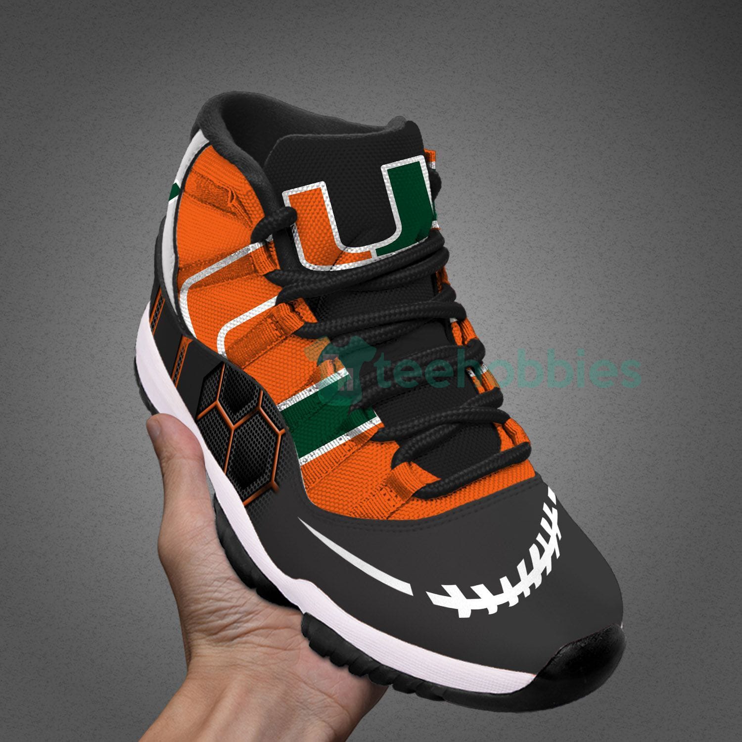 Miami Hurricanes New Air Jordan 11 Shoes Trending Product photo 2