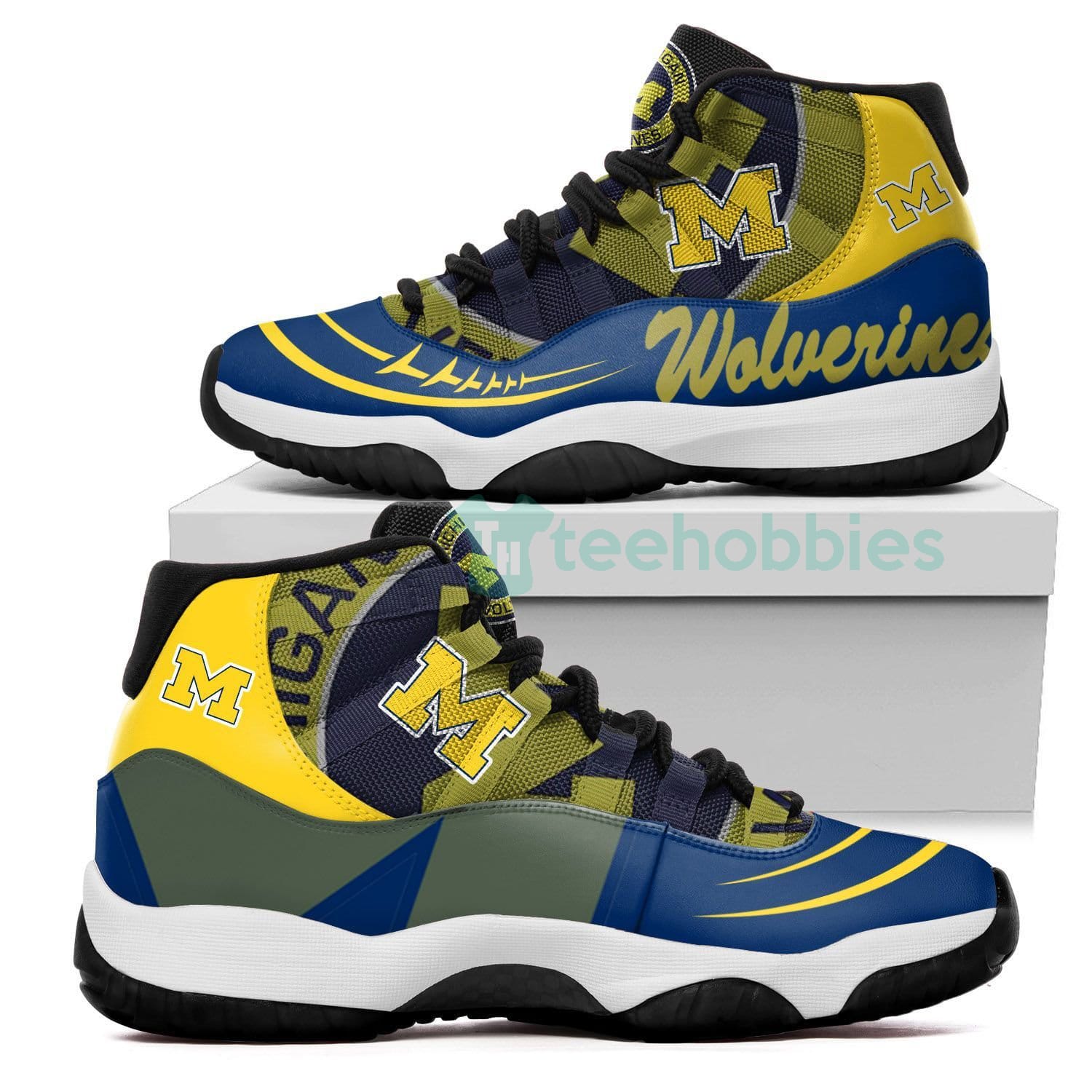 Michigan Wolverines New Air Jordan 11 Shoes Fans Product photo 1