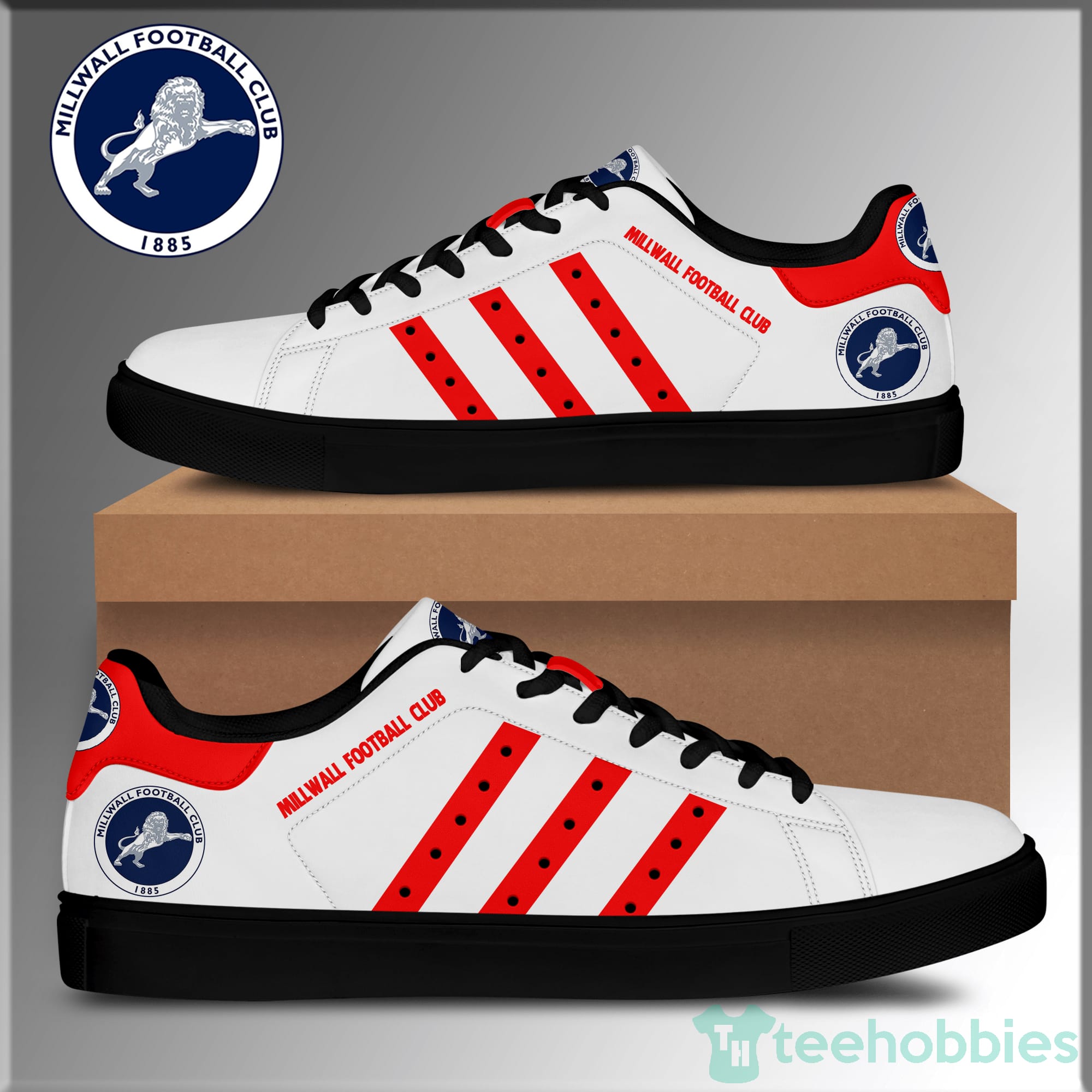 Millwall Football Club Red Striped Low Top Skate Shoes Product photo 2