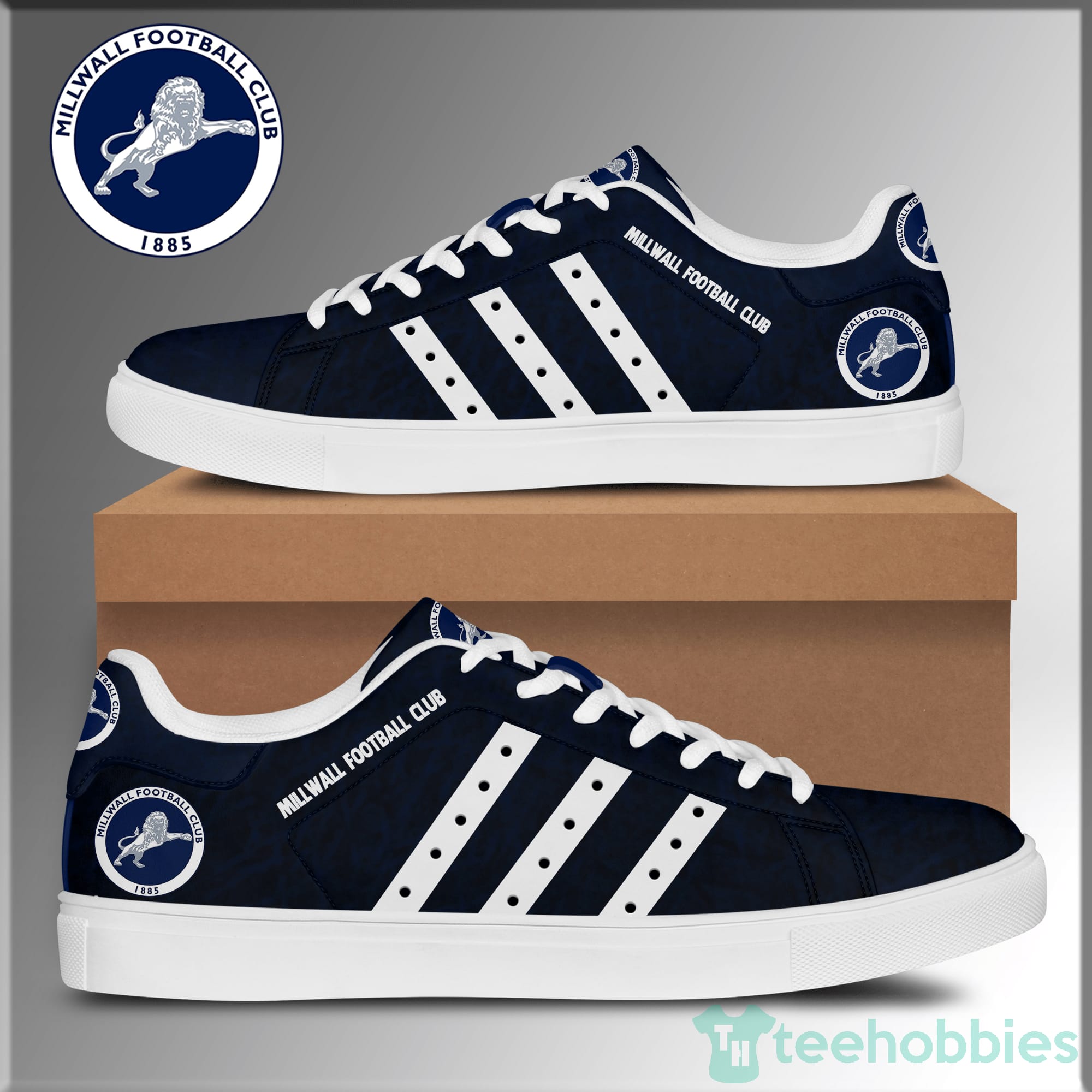Millwall Football Club White Striped Low Top Skate Shoes Product photo 1