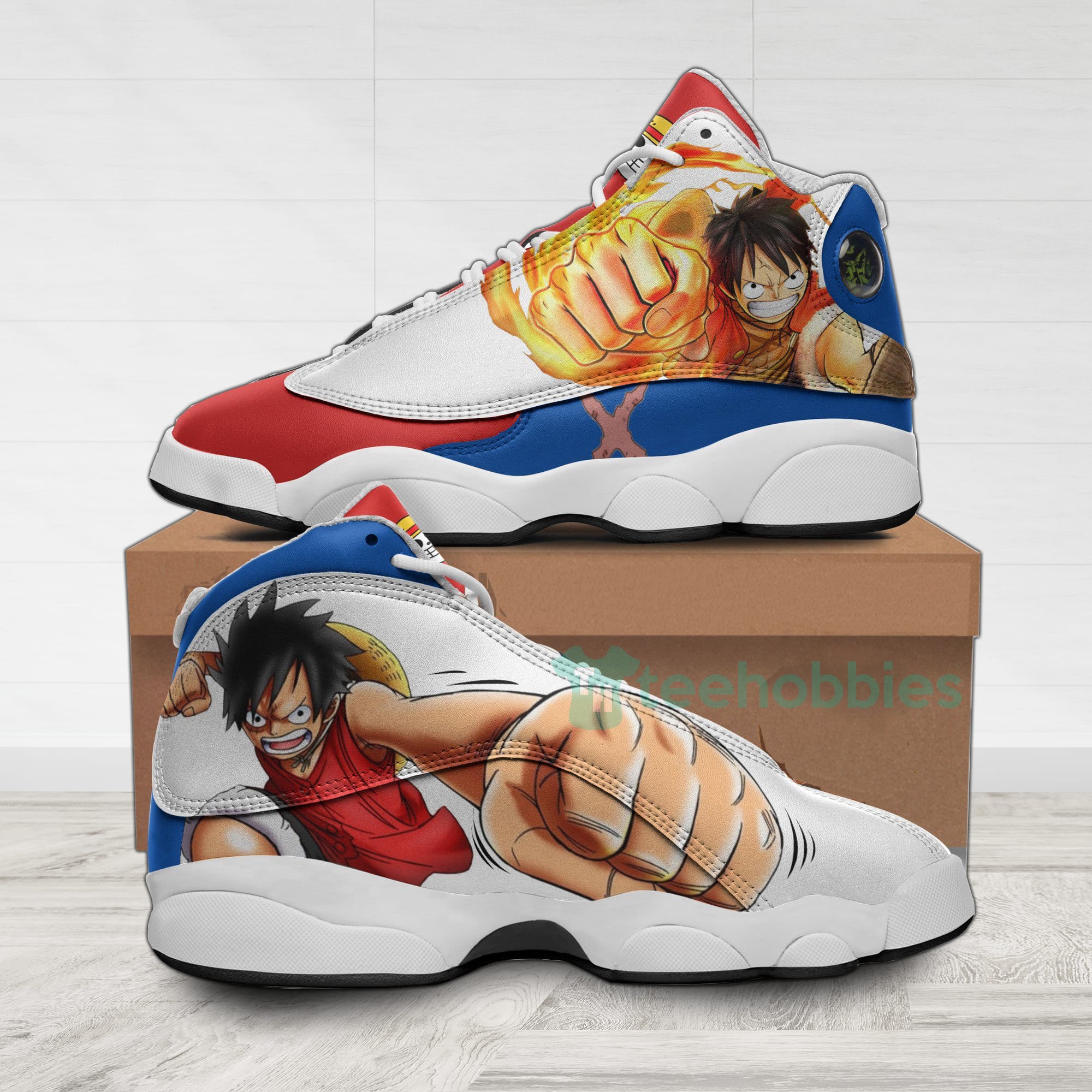 Monkey D Luffy Custom One Piece Anime Air Jordan 13 Shoes