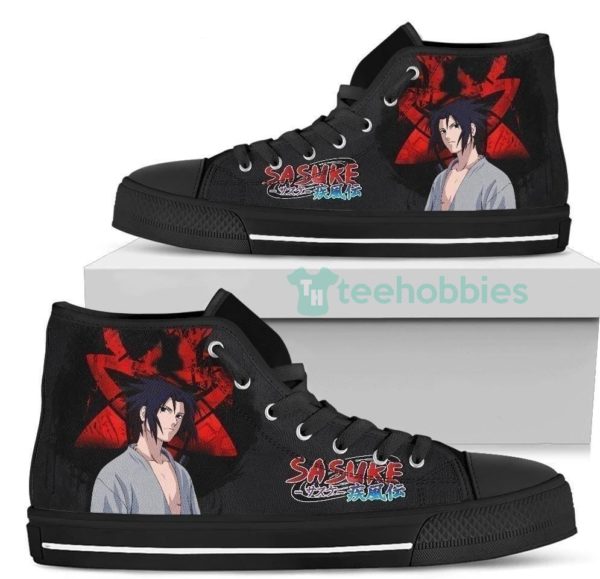 naruto sasuke high top shoes for anime fan 1 cPgTA 600x579px Naruto Sasuke High Top Shoes For Anime Fan