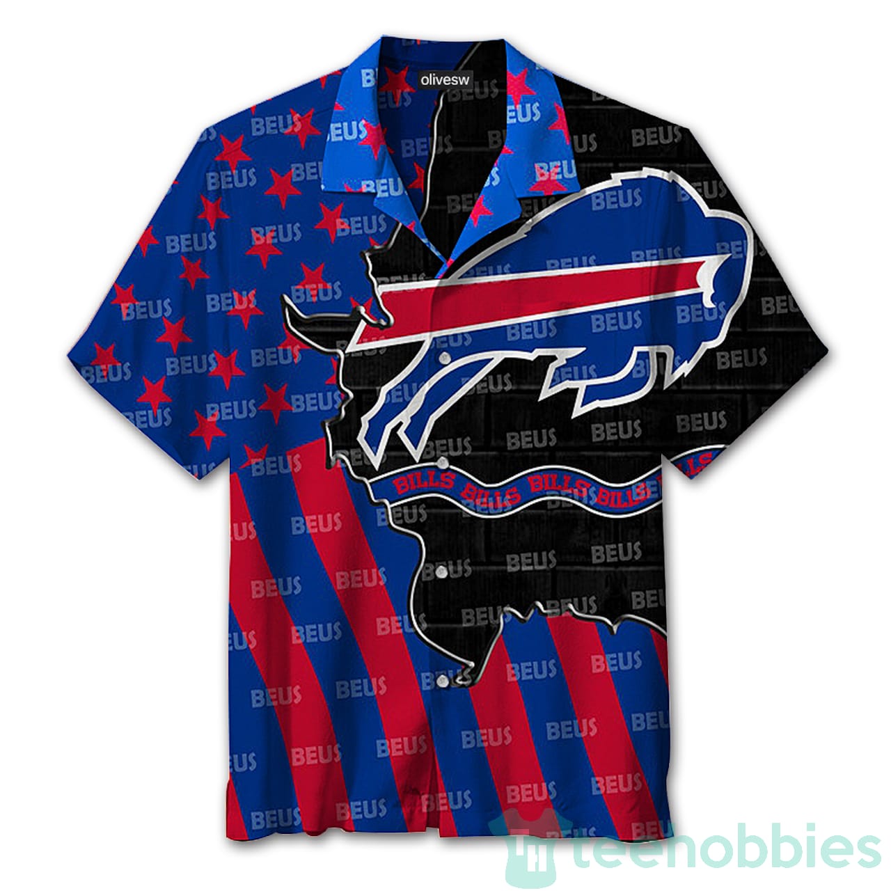 National Flag Buffalo Bills Hawaiian Shirt Product photo 1