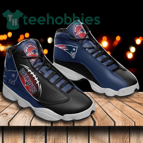 New England Patriots Black And Navy Air Jordan 13 Sneaker Personalized Shoes Product photo 1