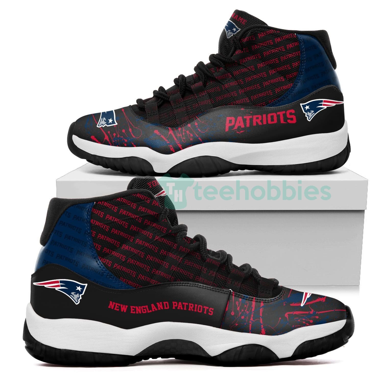 New England Patriots Customized Air Jordan 11 Shoes