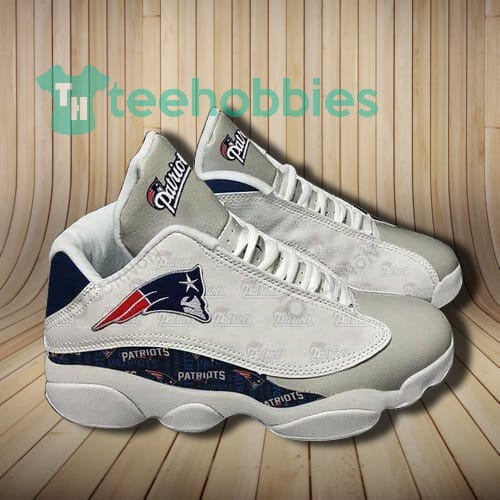 New England Patriots White Air Jordan 13 Sneaker Personalized Shoes