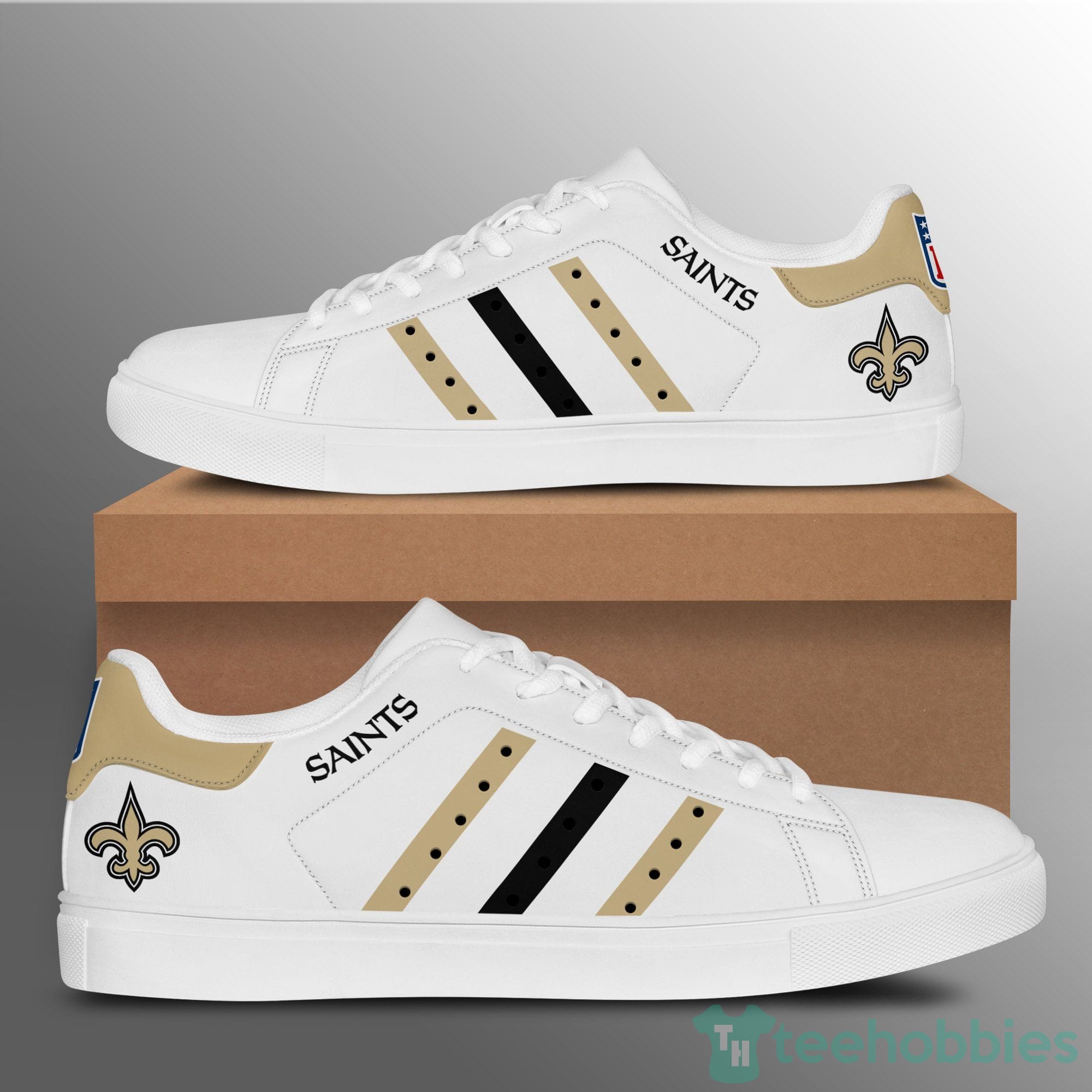 New Orleans Saints White Low Top Skate Shoes