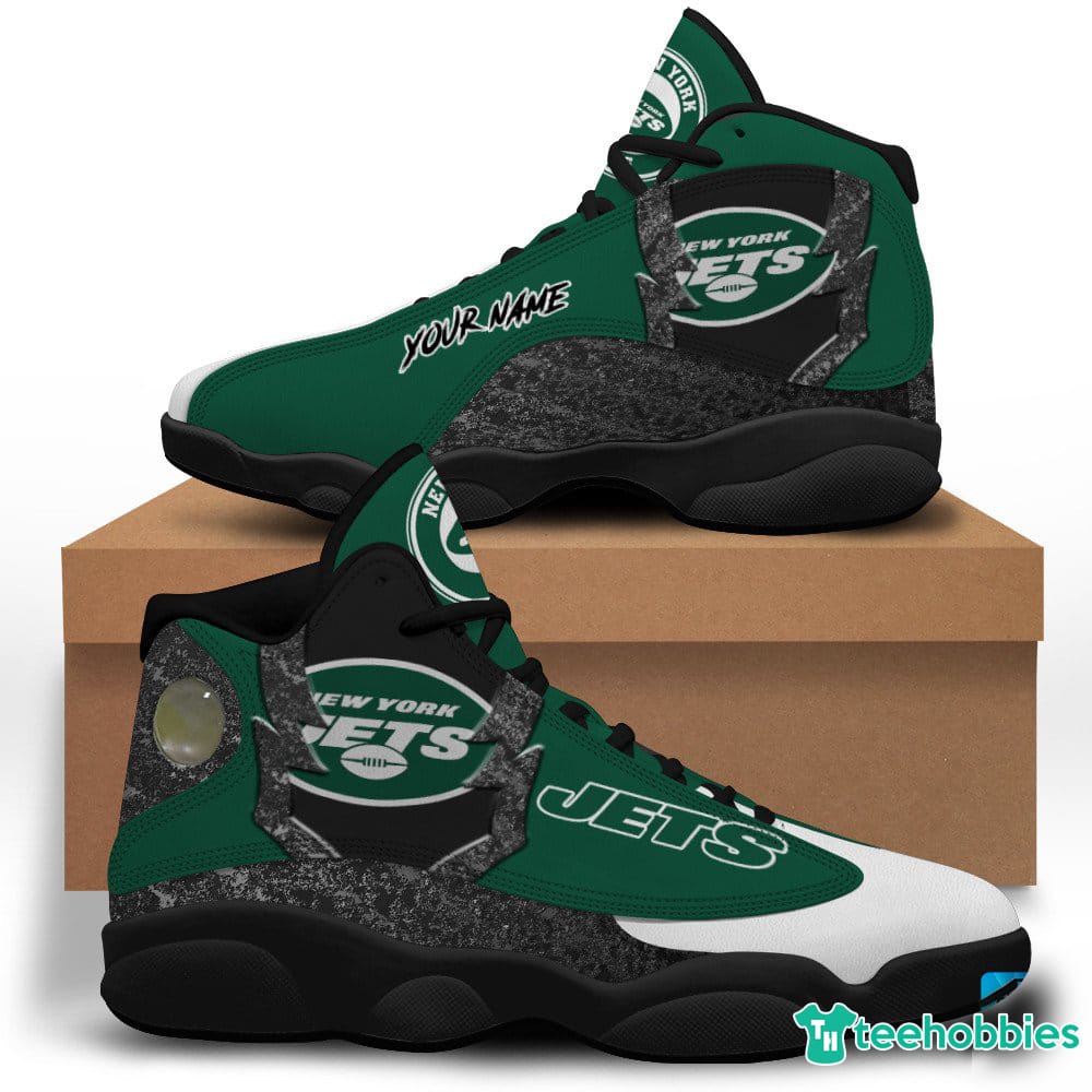 New York Jets Air Jordan 13 Sneakers Shoes Custom Name Personalized Gifts Product photo 1