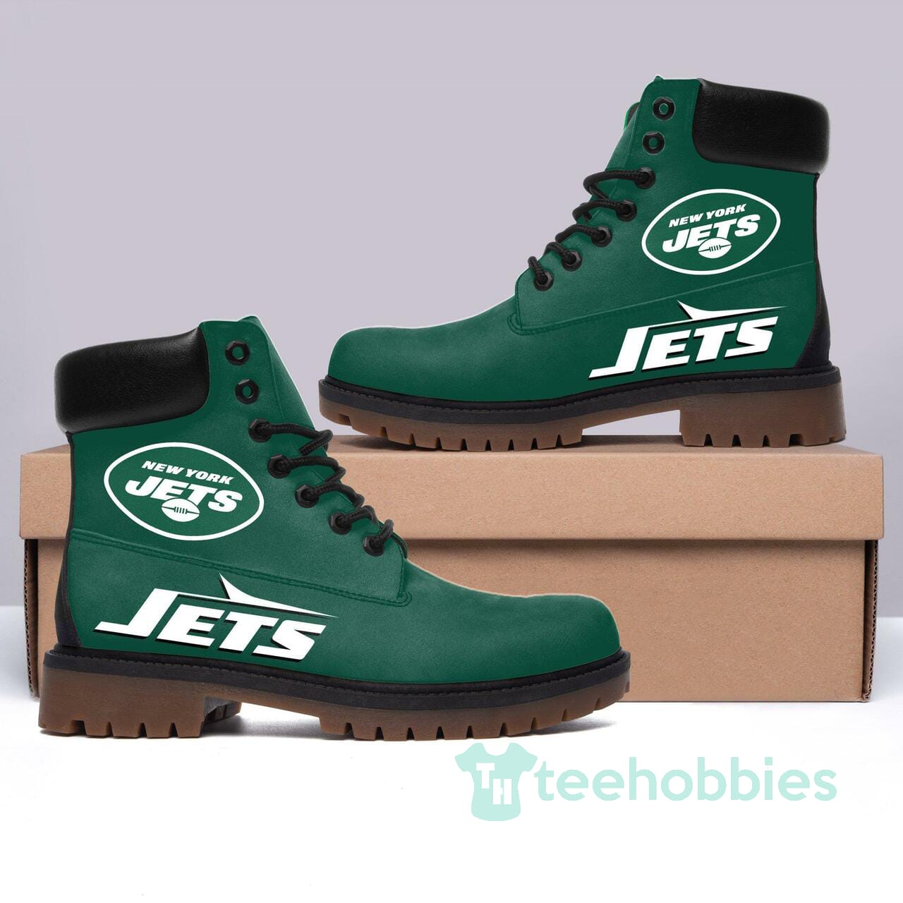 New York Jets Football Leather Boots Men Women Shoes