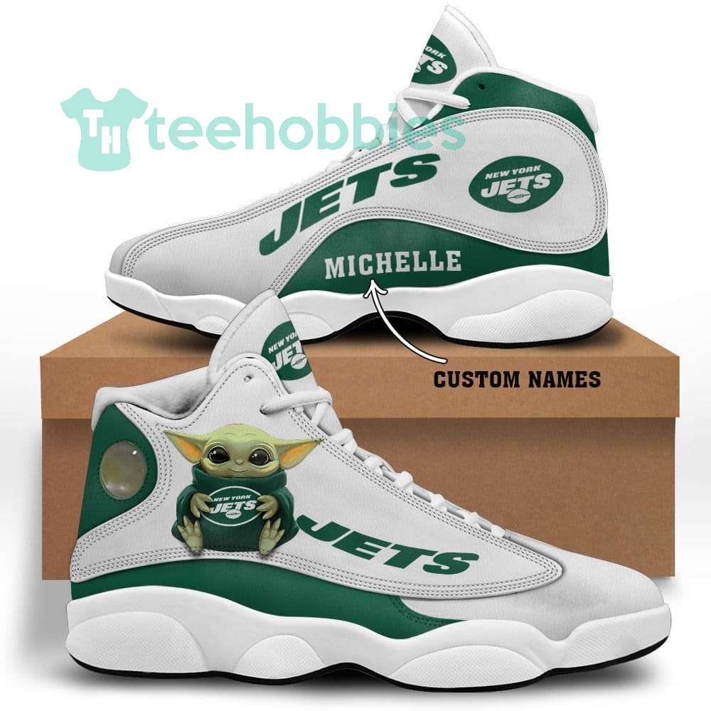New York Jets Grogu Baby Yoda Custom Name Air Jordan 13 Unisex Shoes
