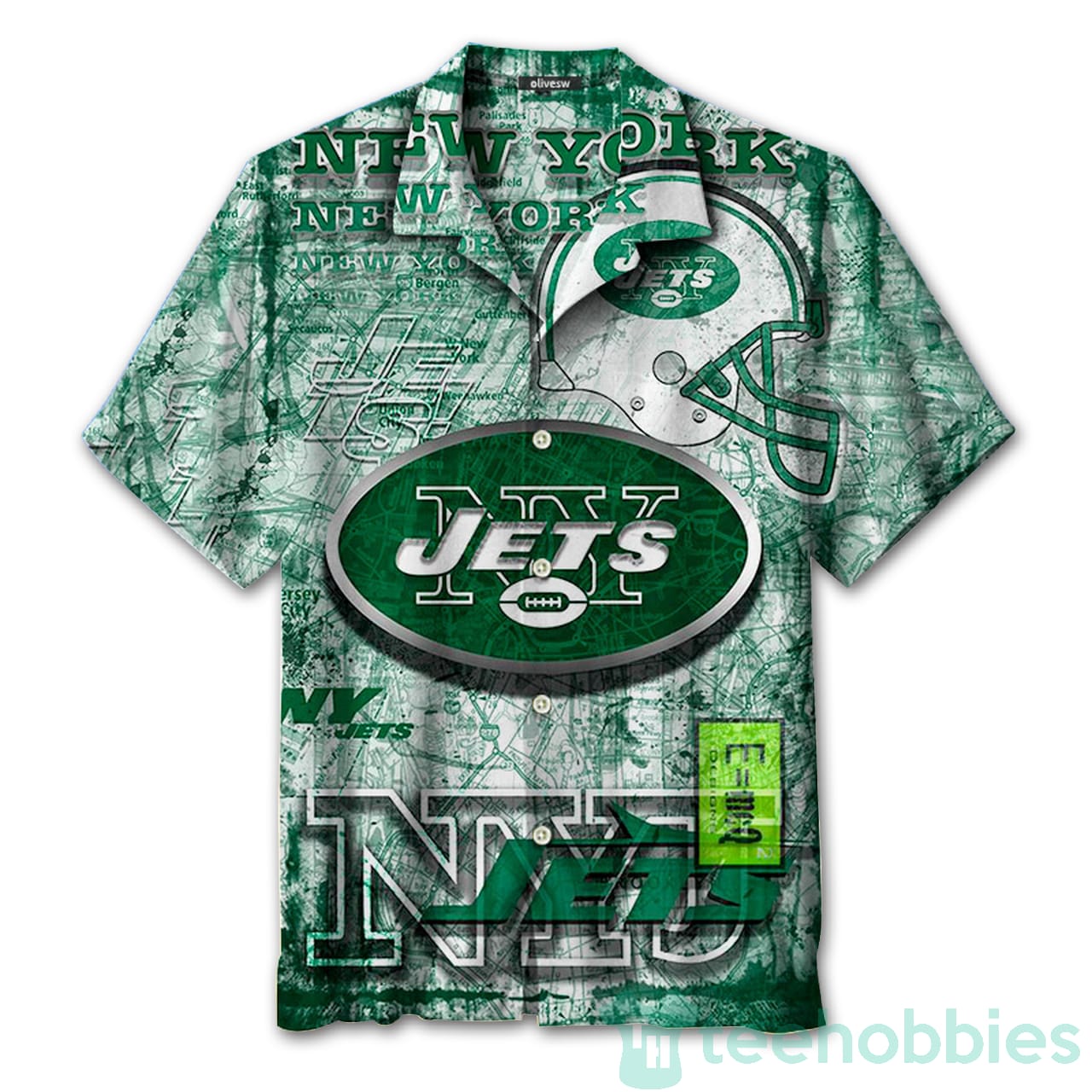 New York Jets Retro Green Hawaiian Shirt