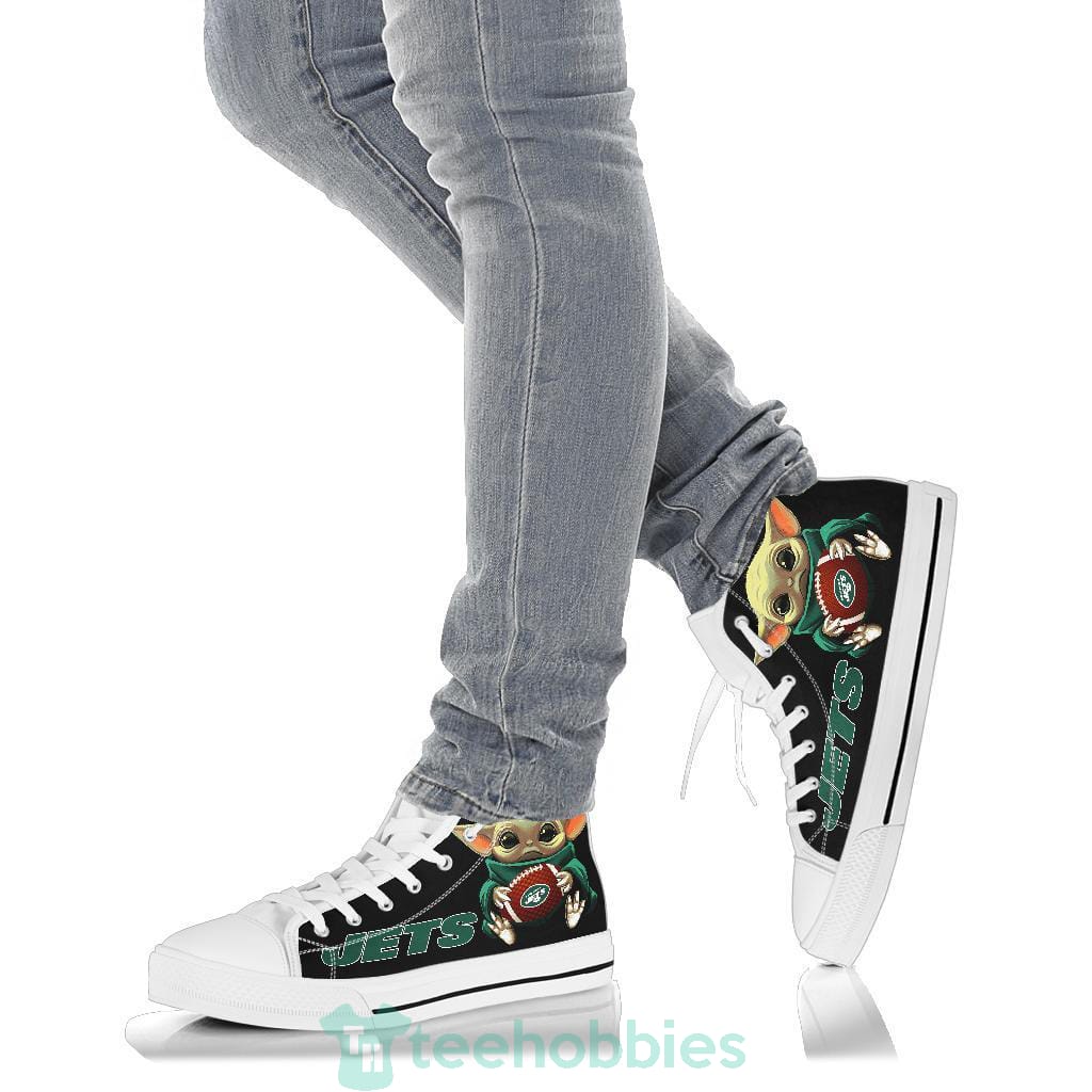 NY Jets Cute Baby Yoda High Top Shoes Fan Gift Product photo 2