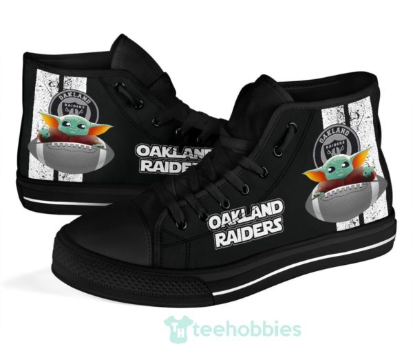 oakland raiders baby yoda high top shoes 4 Cq75j 600x500px Oakland Raiders Baby Yoda High Top Shoes