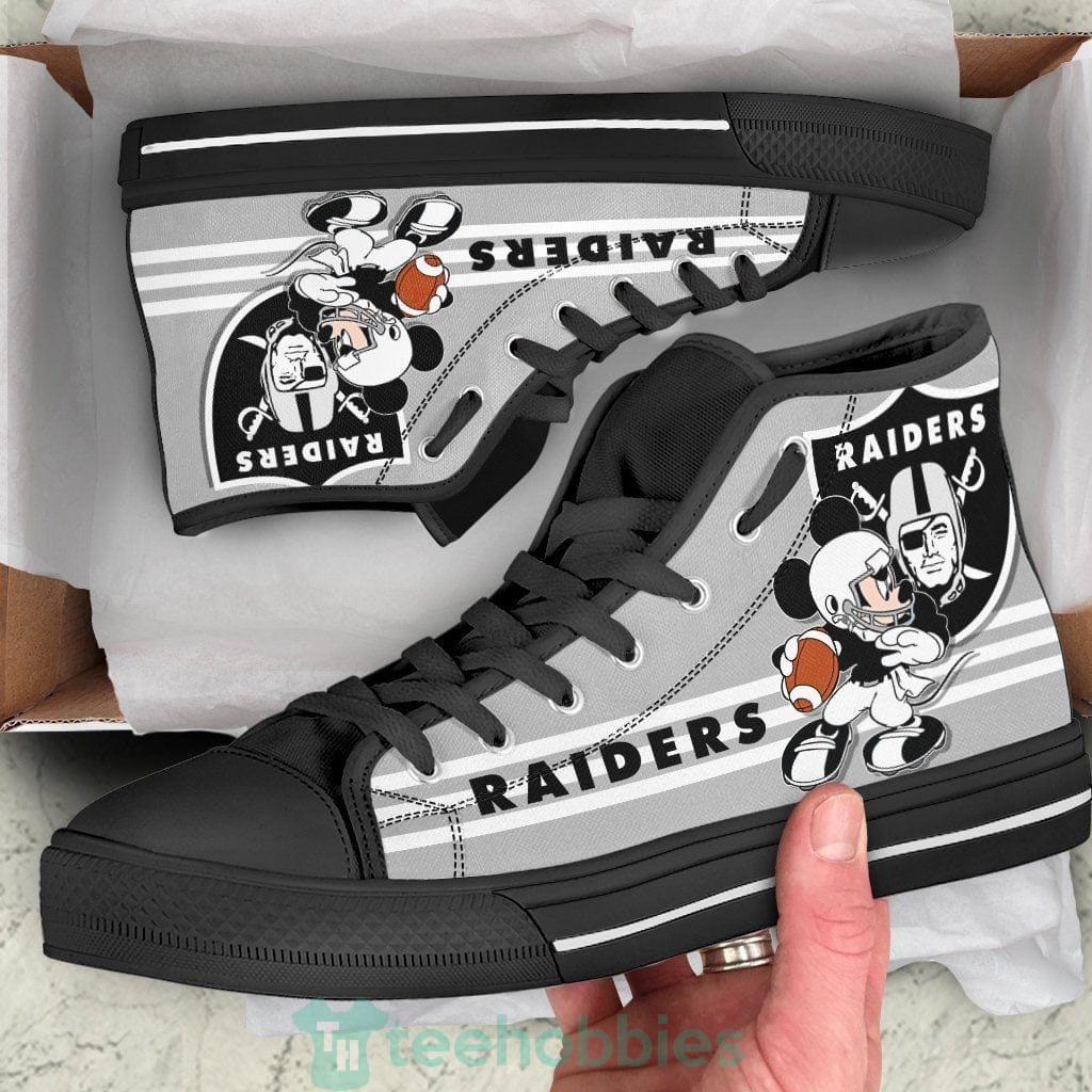 Oakland Raiders Sneakers High Top Shoes Fan Gift