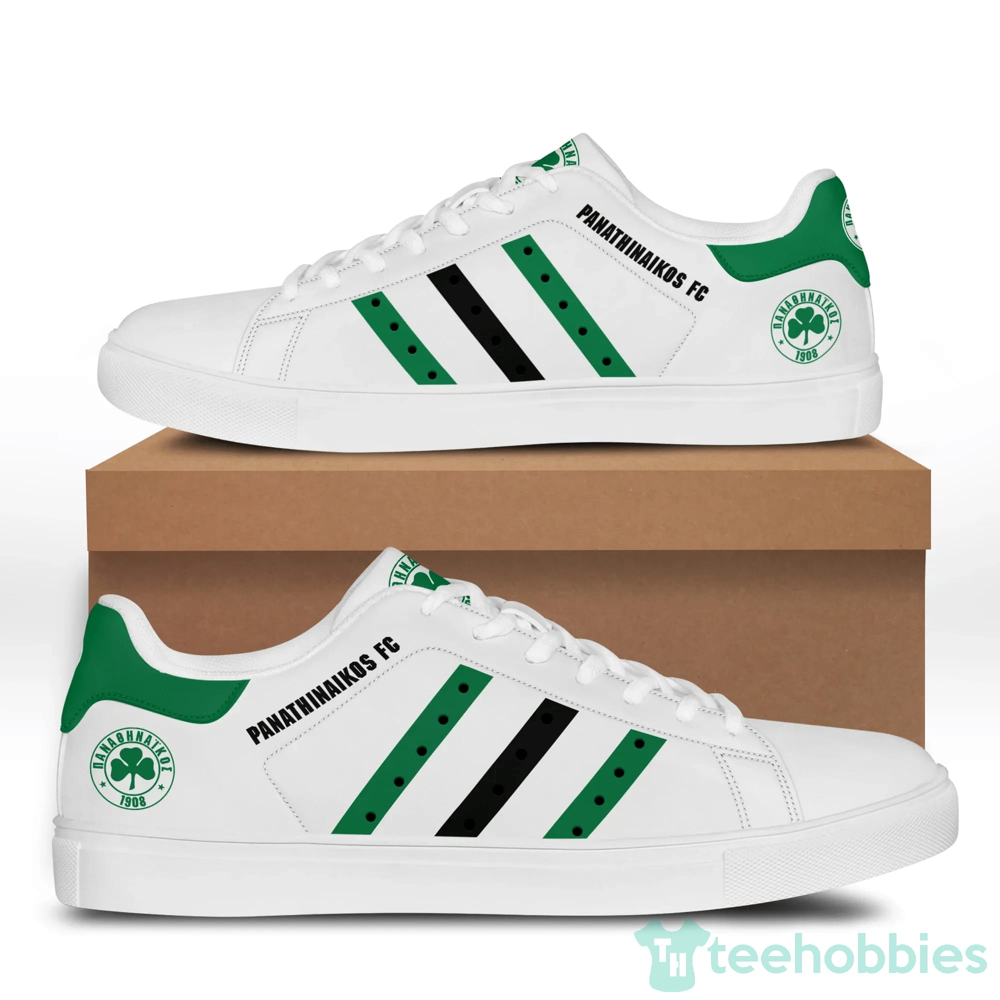Panathinaikos Fc For Fan White Low Top Skate Shoes Product photo 1