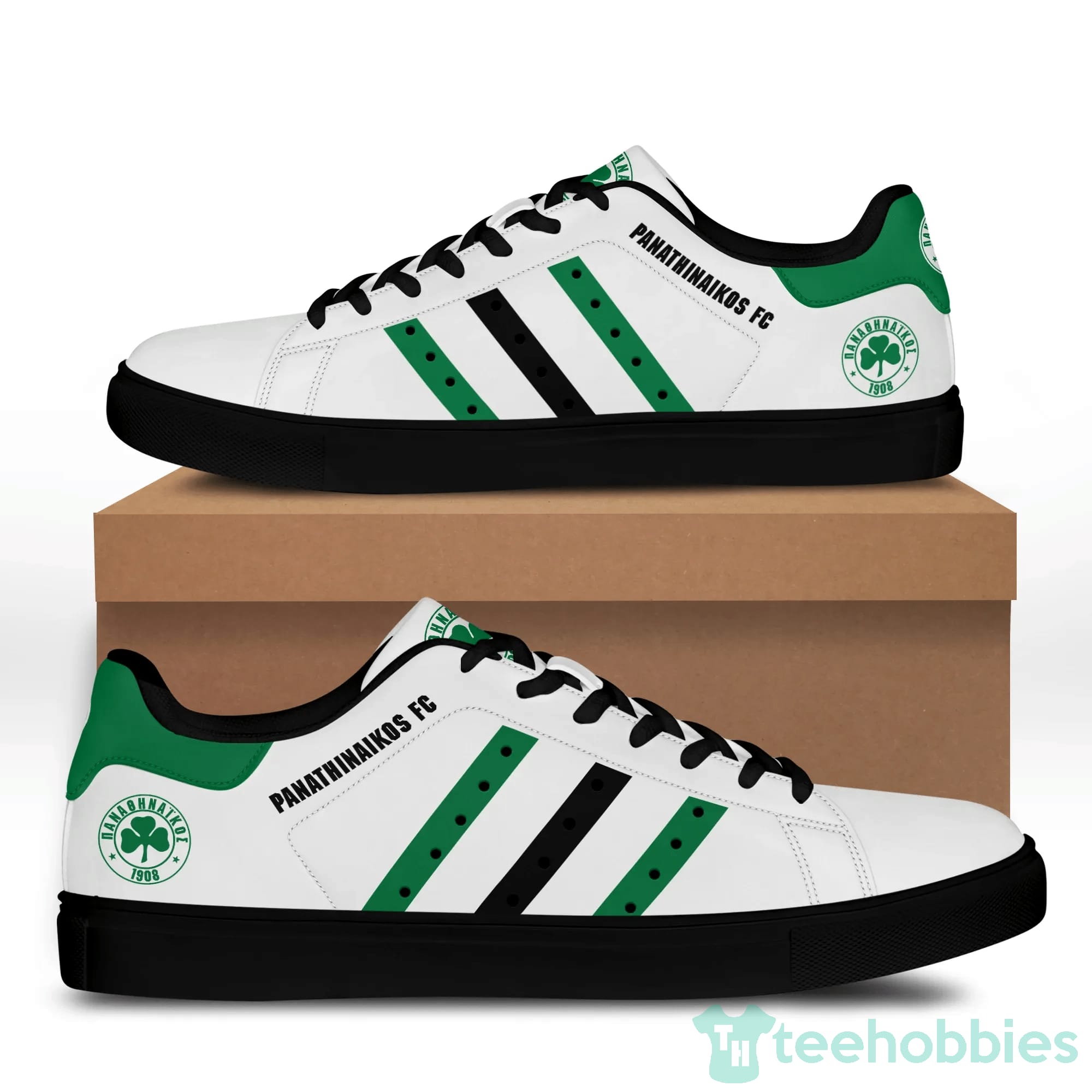 Panathinaikos Fc For Fan White Low Top Skate Shoes Product photo 2