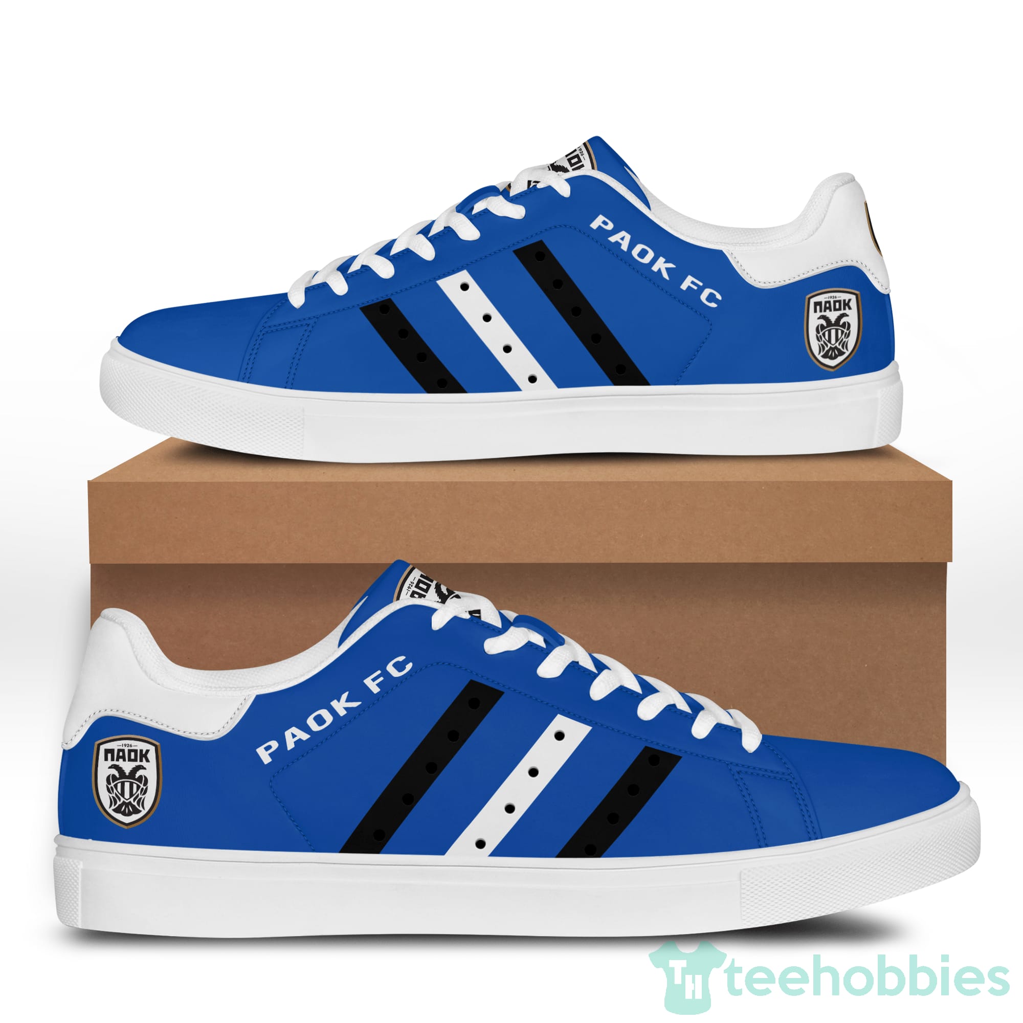 Paok Fc Fan Blue Low Top Skate Shoes Product photo 1