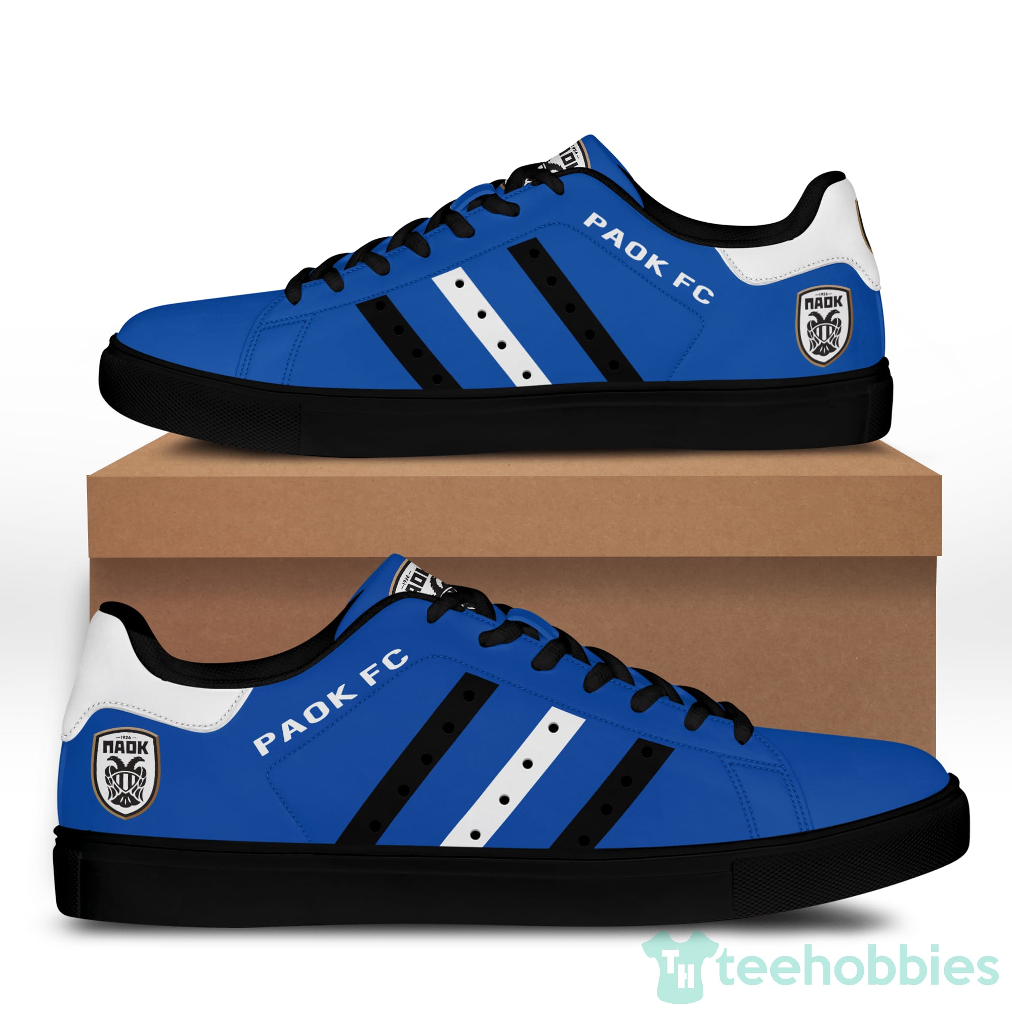 Paok Fc Fan Blue Low Top Skate Shoes Product photo 2
