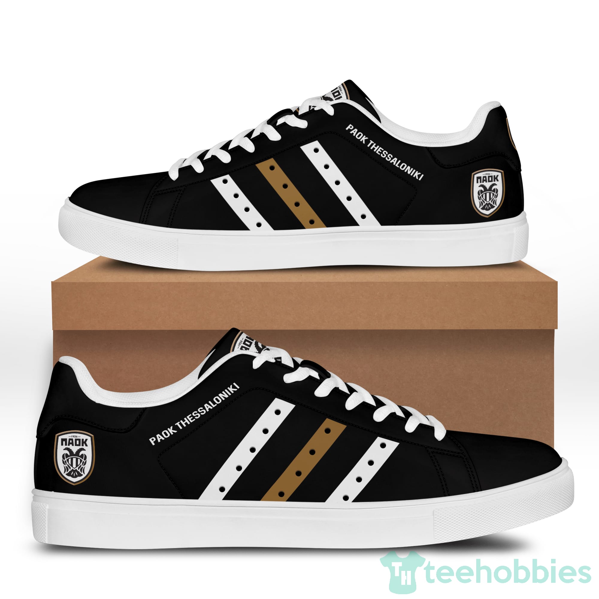 Paok Thessaloni Fc Fans Black Low Top Skate Shoes Product photo 1