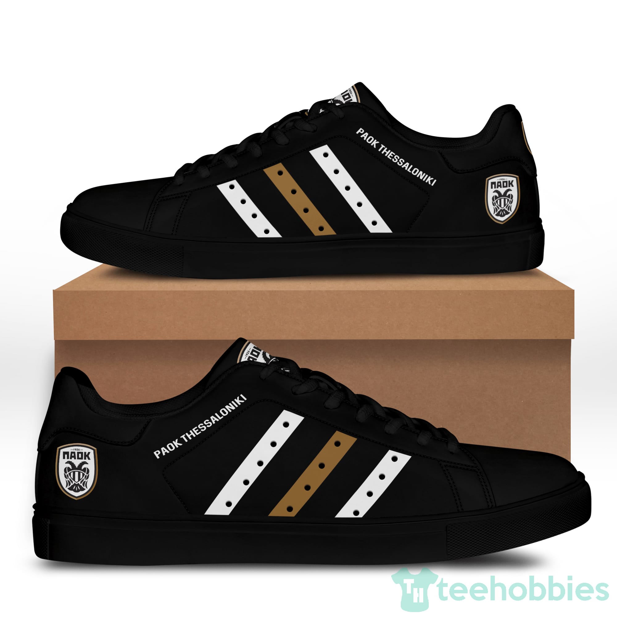 Paok Thessaloni Fc Fans Black Low Top Skate Shoes Product photo 2