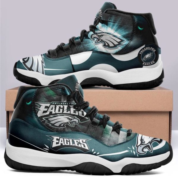 Philadelphia Eagles Air Jordan 11 Shoes - Men's Air Jordan 11 - Black
