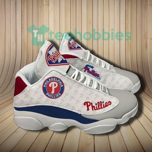 Philadelphia Phillies Custom Shoes White Air Jordan 13 Sneakers Product photo 1