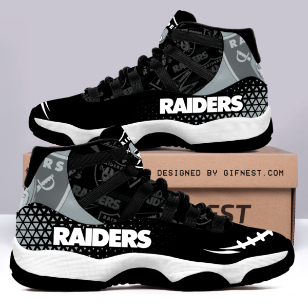 Raiders For Fans Air Jordan 11 Shoes - Men's Air Jordan 11 - Black