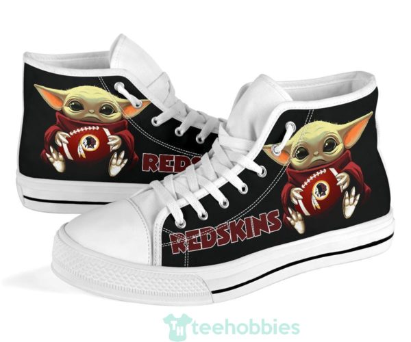 redskins cute baby yoda high top shoes fan gift 1 jjvsx 600x500px Redskins Cute Baby Yoda High Top Shoes Fan Gift