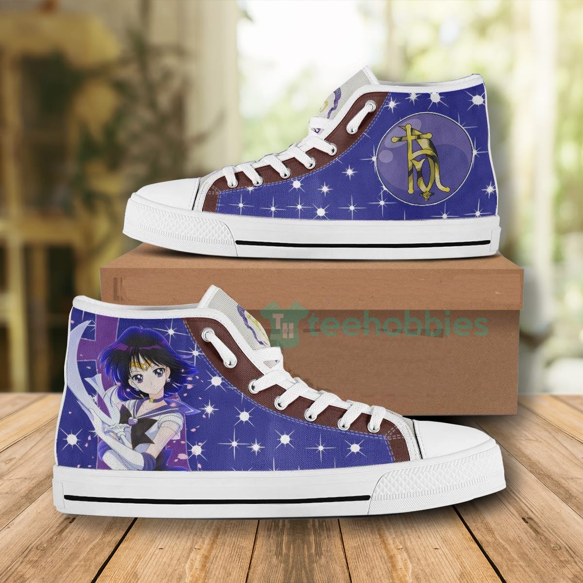 Sailor Saturn High Top Shoes Custom Sailor Moon Canvas Shoes