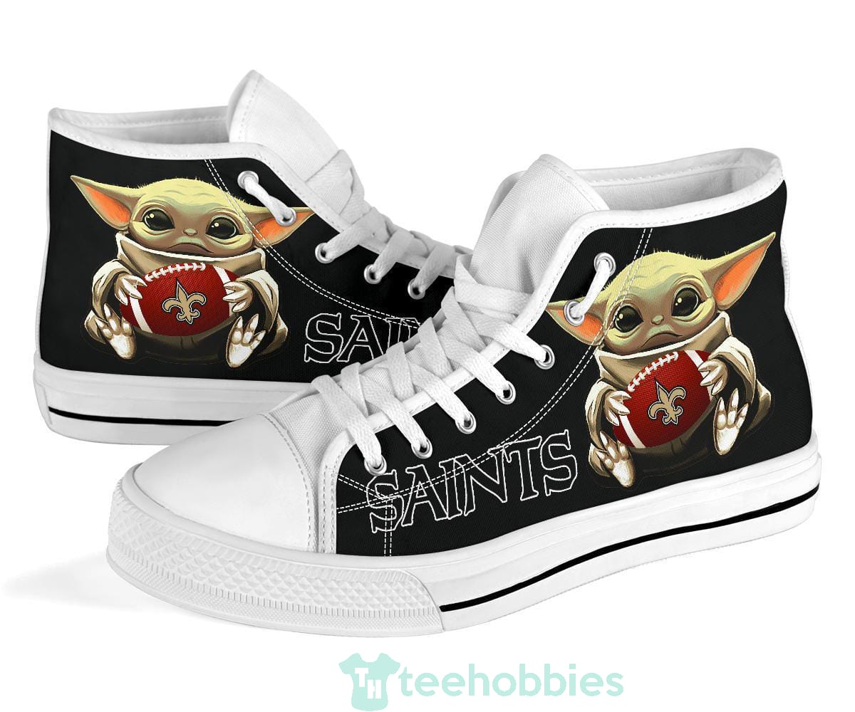 Saints Cute Baby Yoda High Top Shoes Fan Gift