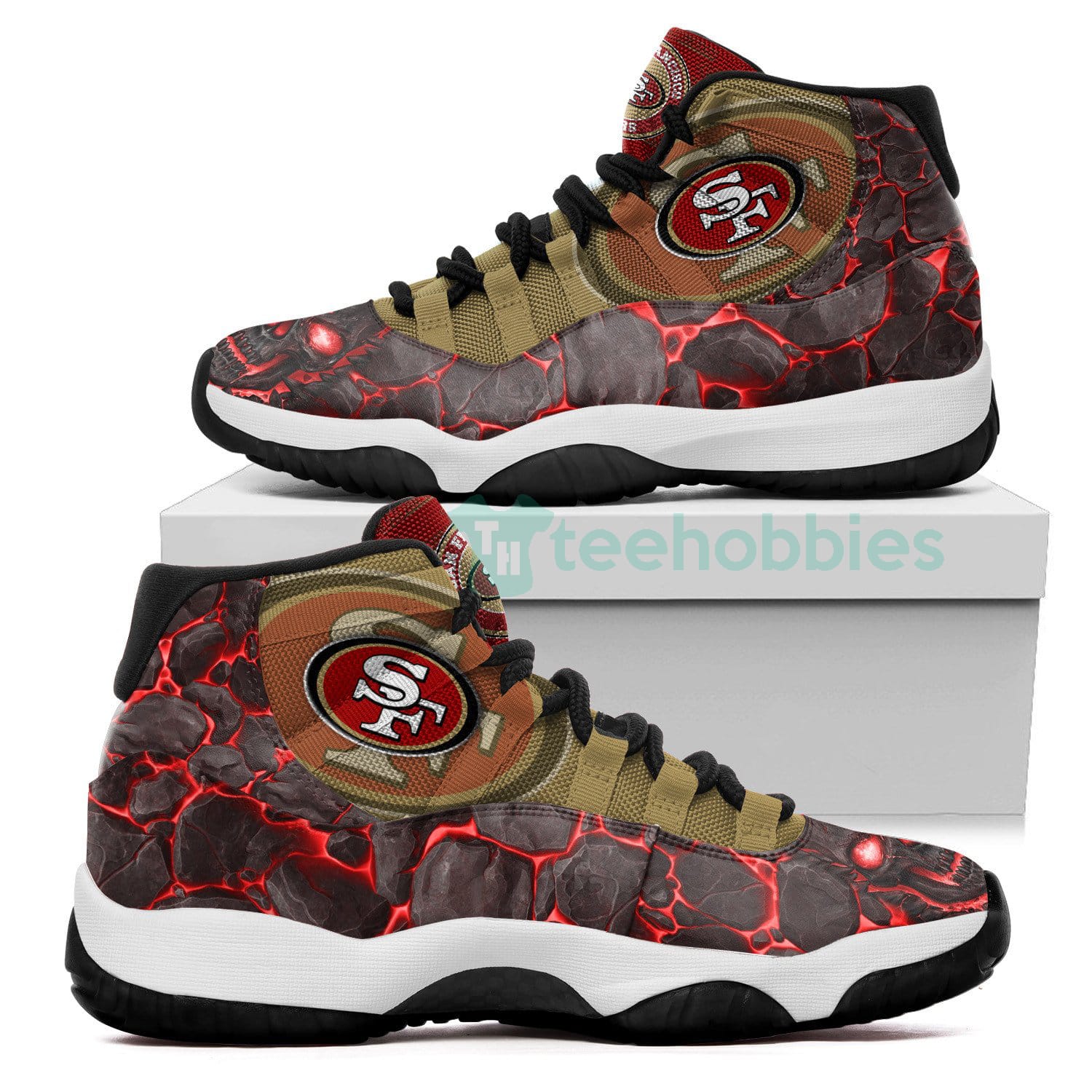 San Francisco 49ers Logo Lava Skull Air Jordan 11 Shoes