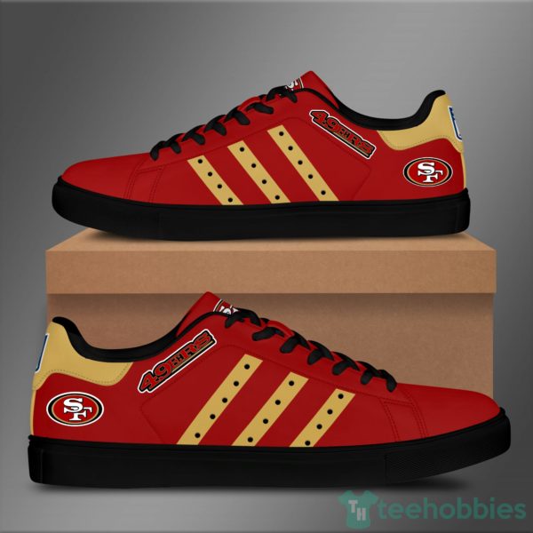 san francisco 49ers yellow striped red low top skate shoes 2 K6STb 600x600px San Francisco 49Ers Yellow Striped Red Low Top Skate Shoes