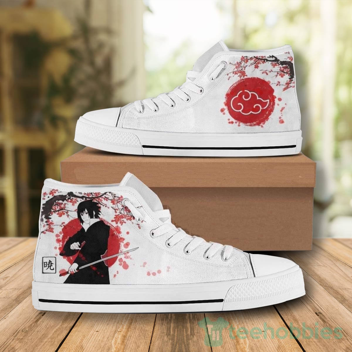 Sasuke Akatsuki Custom Naruto High Top Canvas Shoes