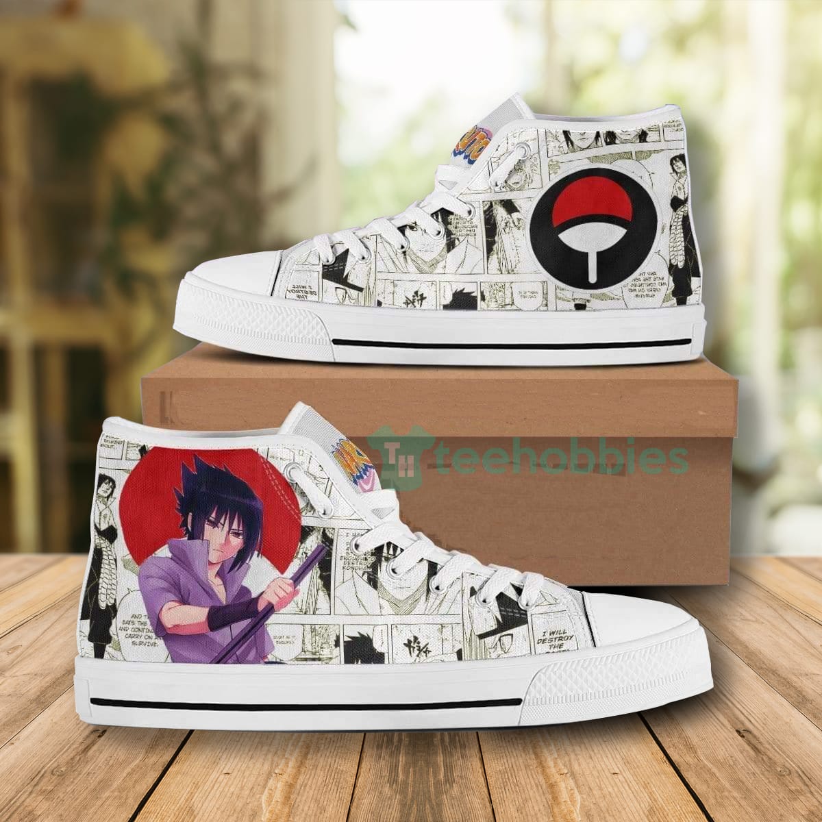 Sasuke Shoes Naruto High Tops Canvas Shoes