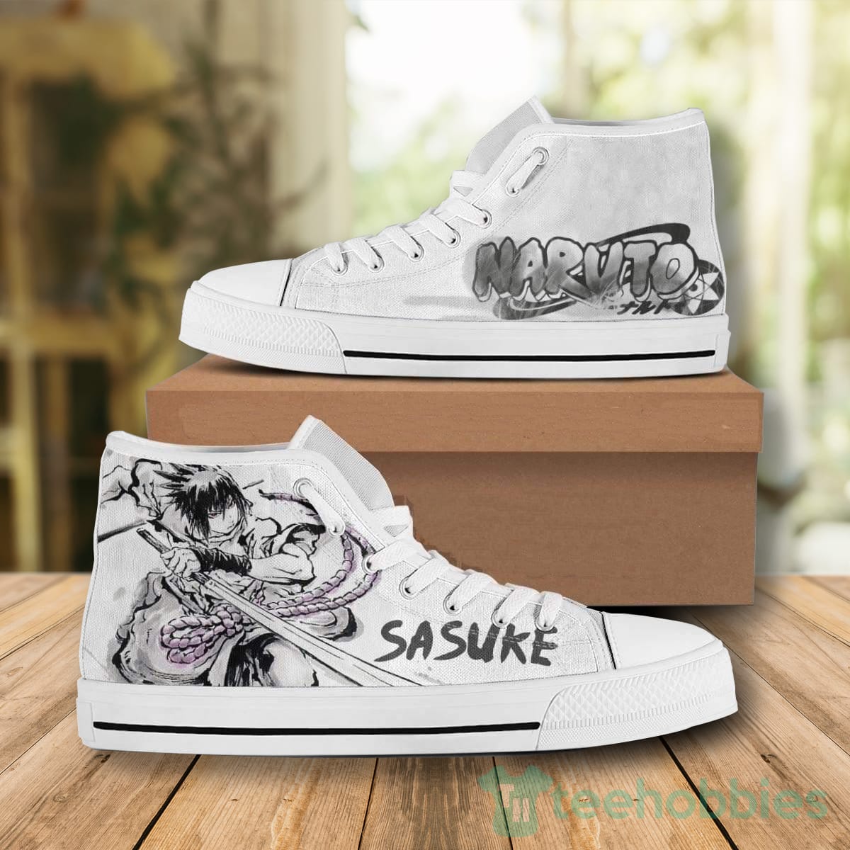 Sasuke Uchiha Naruto All Star High Top Canvas Shoes
