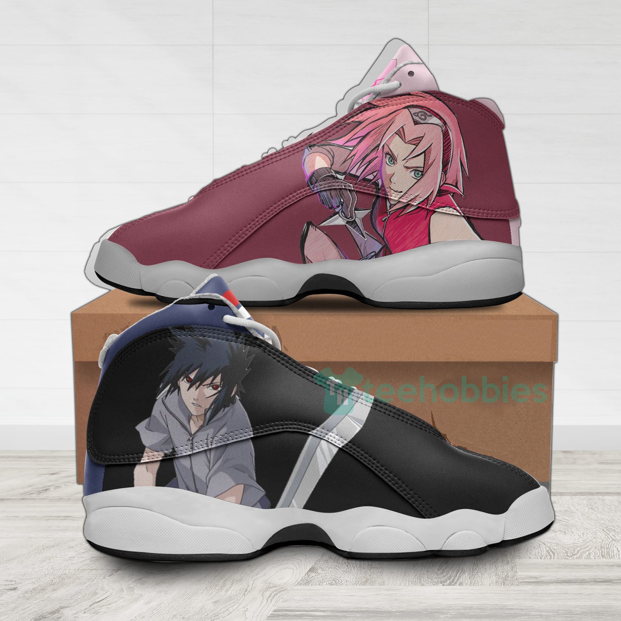 Sasuke x Sakura Custom Anime Air Jordan 13 Shoes