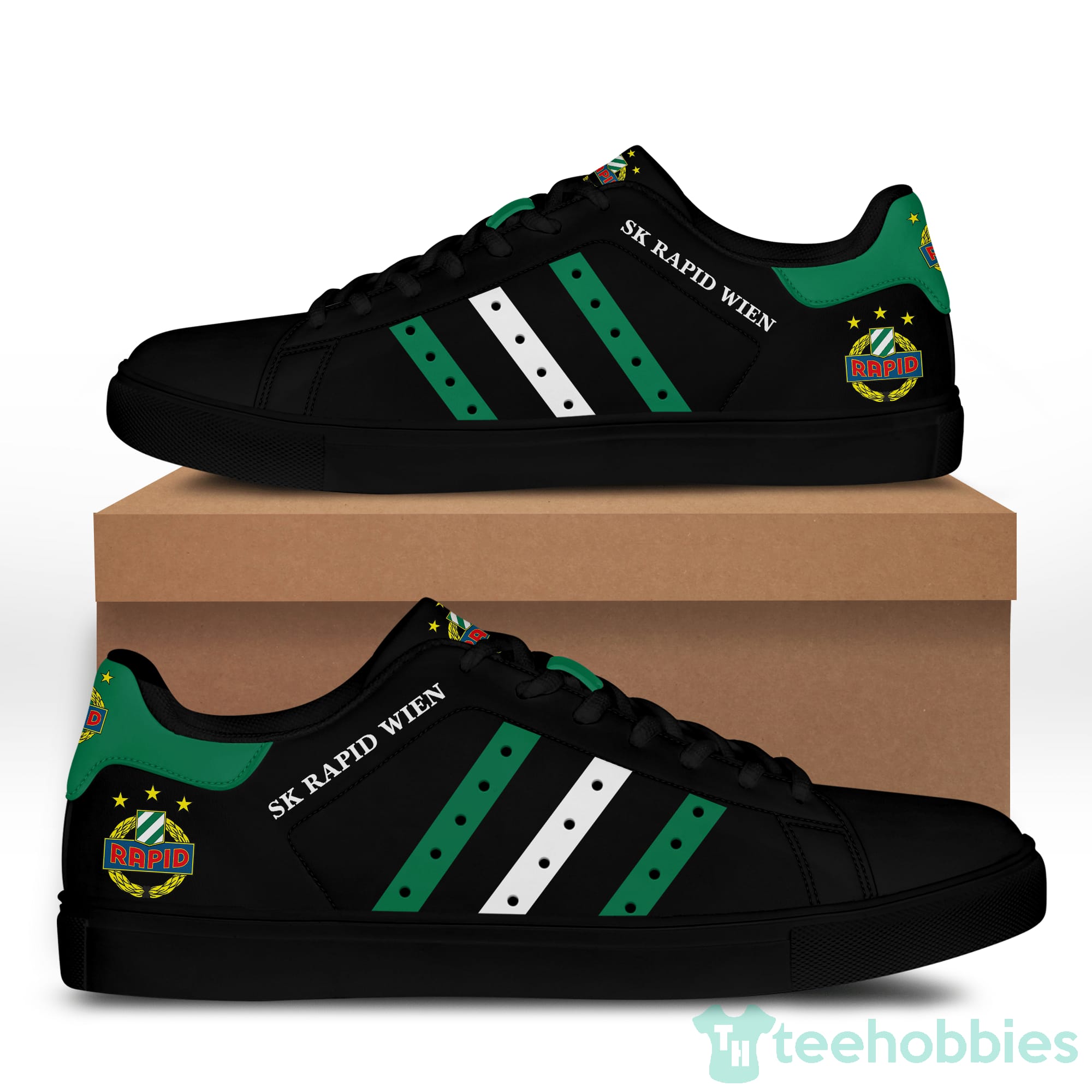 Sk Rapid Wien black And Green Low Top Skate Shoes