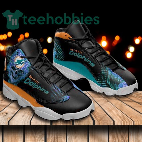 Skull Miami Dolphins Black Air Jordan 13 Sneaker Shoes