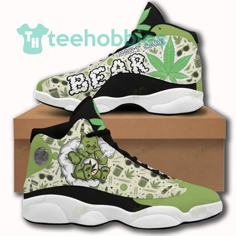 Smoking Bear Weed Leaf Air Jordan 13 Sneaker Shoes