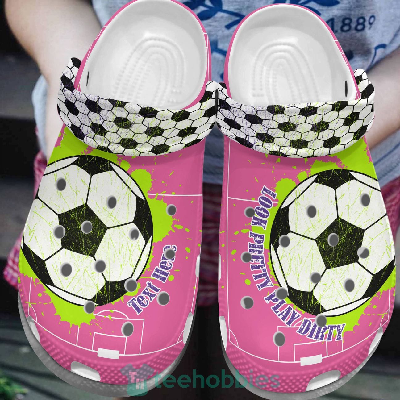 Custom text Soccer Clog Shoes Girls Soccer