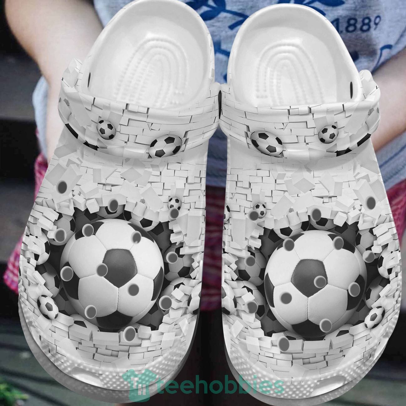 Soccer Clog Shoes White Bricks