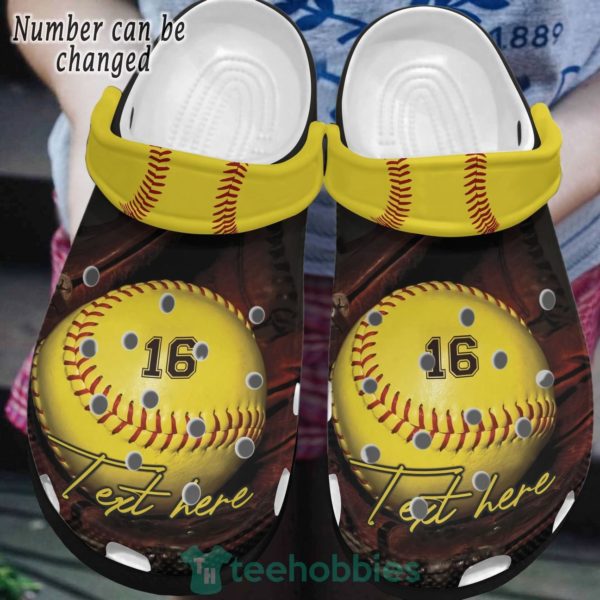 softball clog shoes softball lover 1 nHWSU 600x600px Custom Text Softball Clog Shoes Softball Lover
