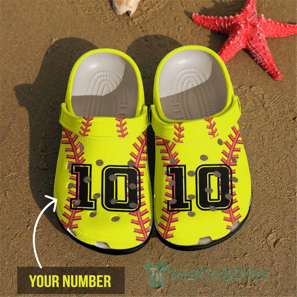 Custom Number Softball Clog Shoes Softball Texture