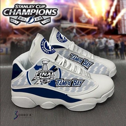 Tampa Bay Lightning Custom Air Jordan 13 Sneaker Shoes Champions