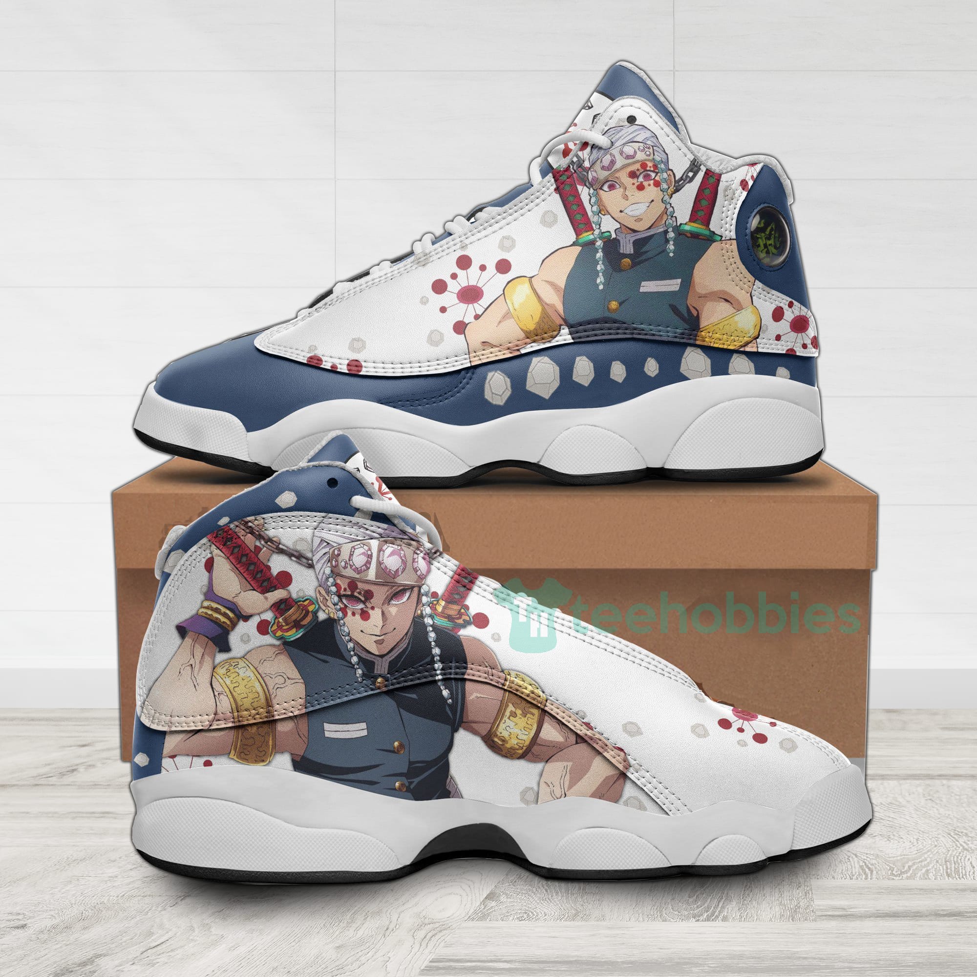 Tengen Uzui Custom KNY Anime Air Jordan 13 Shoes