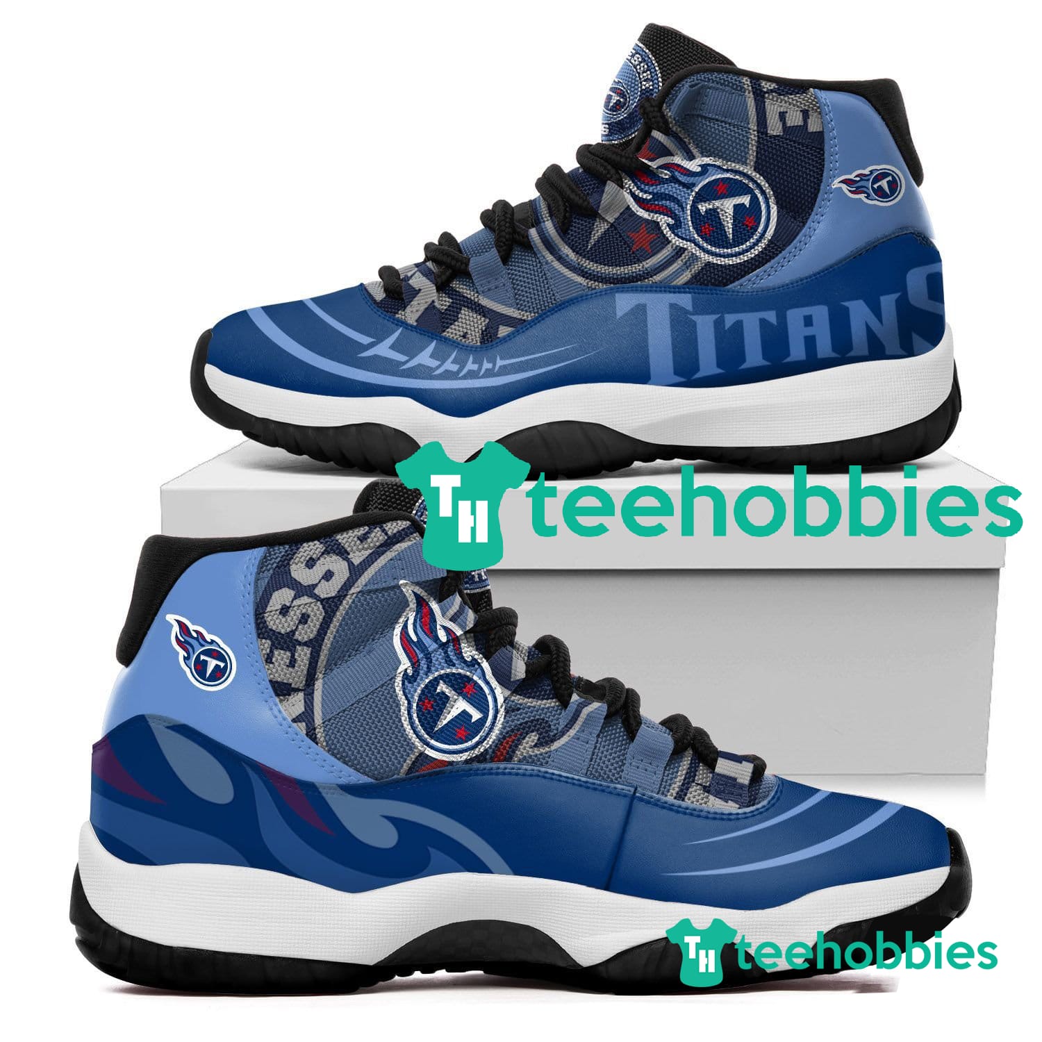 Tennessee Titans New Air Jordan 11 Sneakers Shoes Concord Bred Retro Design Men Women