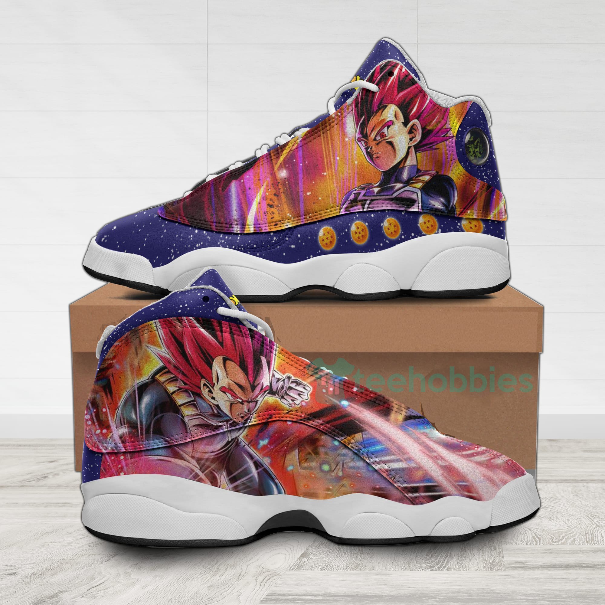 Vegeta Custom Super Saiyan God Dragon Ball Anime Air Jordan 13 Shoes Product photo 1