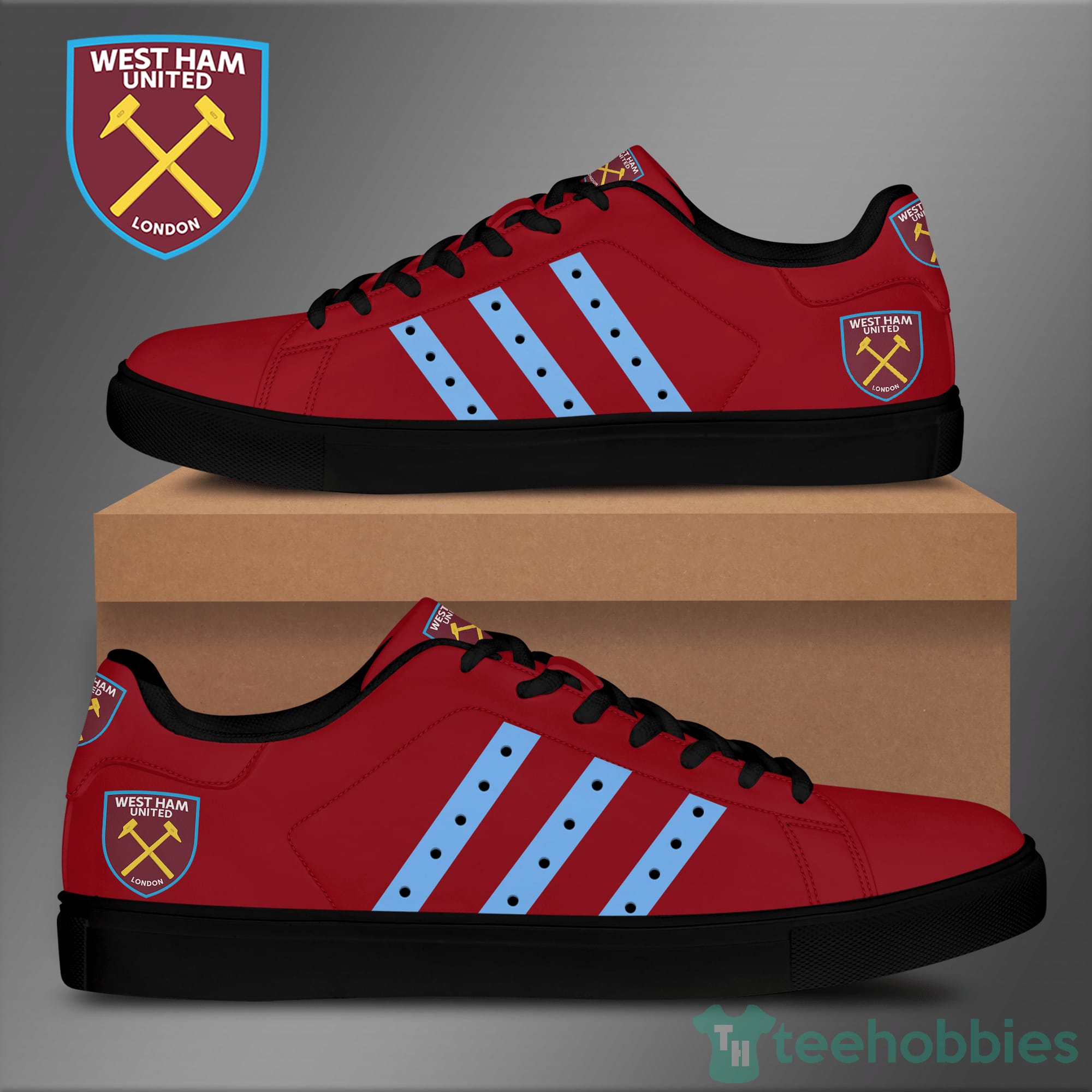 West Ham United Leather Cardinal Low Top Skate Shoes Product photo 2