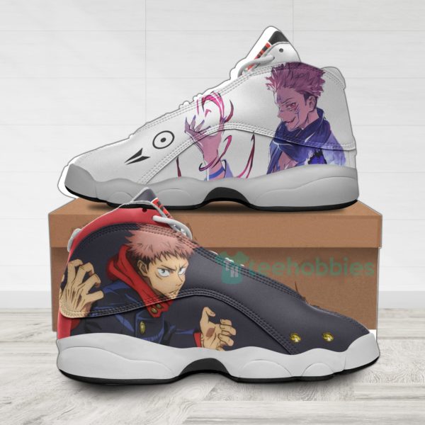 yuji and sukuna custom jujutsu kaisen anime air jordan 13 shoes 1 s6dWK 600x600px Yuji And Sukuna Custom Jujutsu Kaisen Anime Air Jordan 13 Shoes